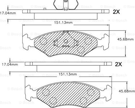 BOSCH F 03B 150 253 - Kit pastiglie freno, Freno a disco autozon.pro