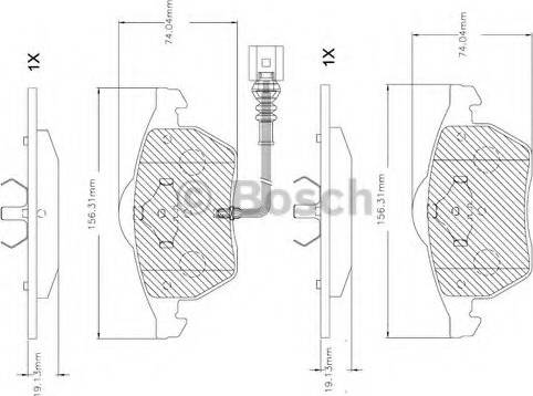 BOSCH F 03B 150 264 - Kit pastiglie freno, Freno a disco autozon.pro