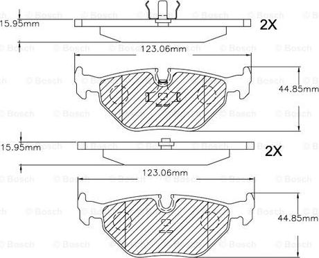 BOSCH F 03B 150 266 - Kit pastiglie freno, Freno a disco autozon.pro