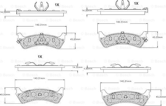 BOSCH F 03B 150 260 - Kit pastiglie freno, Freno a disco autozon.pro