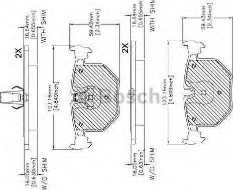 BOSCH F 03B 150 262 - Kit pastiglie freno, Freno a disco autozon.pro