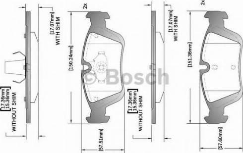 BOSCH F 03B 150 287 - Kit pastiglie freno, Freno a disco autozon.pro