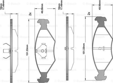 BOSCH F 03B 150 221 - Kit pastiglie freno, Freno a disco autozon.pro