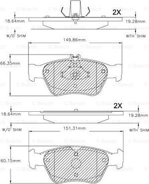 BOSCH F 03B 150 271 - Kit pastiglie freno, Freno a disco autozon.pro