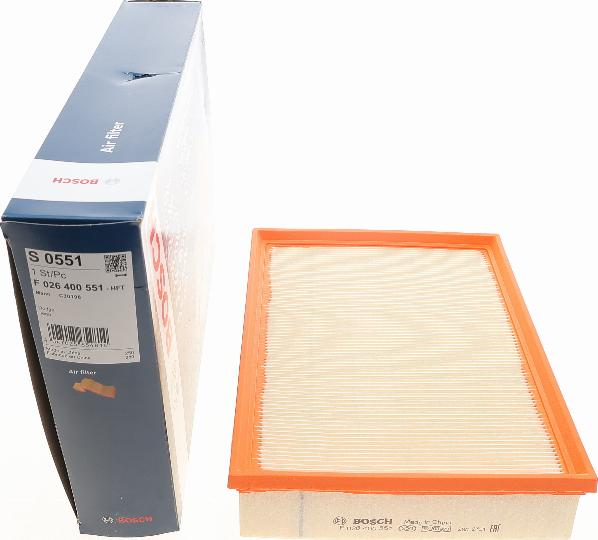 BOSCH F 026 400 551 - Filtro aria autozon.pro