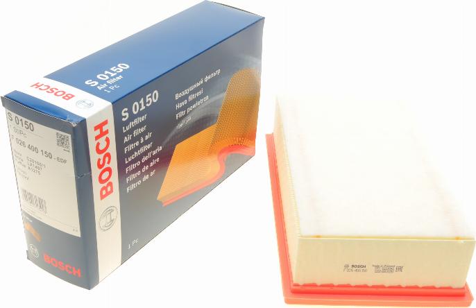 BOSCH F 026 400 150 - Filtro aria autozon.pro