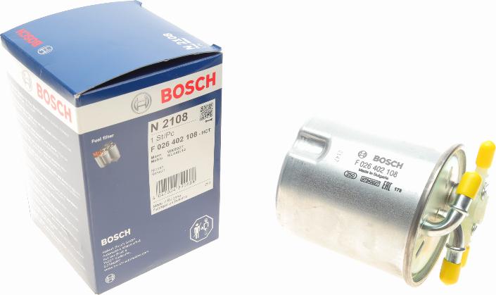 BOSCH F 026 402 108 - Filtro carburante autozon.pro