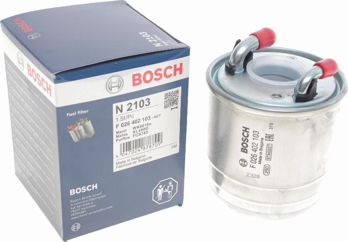 BOSCH F 026 402 103 - Filtro carburante autozon.pro