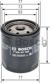 BOSCH F 026 407 085 - Filtro olio autozon.pro