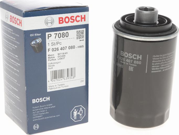 BOSCH F 026 407 080 - Filtro olio autozon.pro