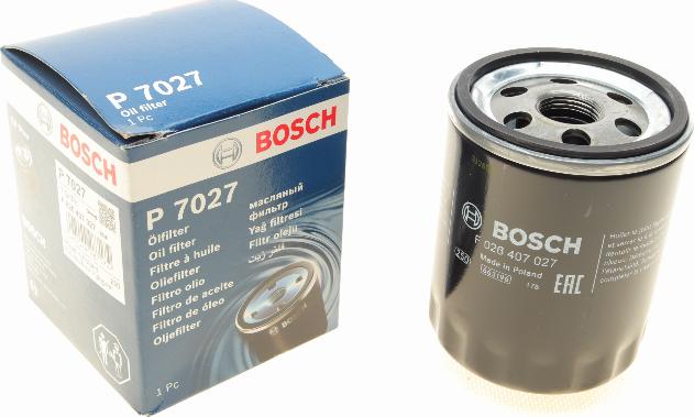 BOSCH F 026 407 027 - Filtro olio autozon.pro