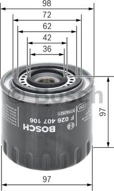 BOSCH F 026 407 106 - Filtro olio autozon.pro