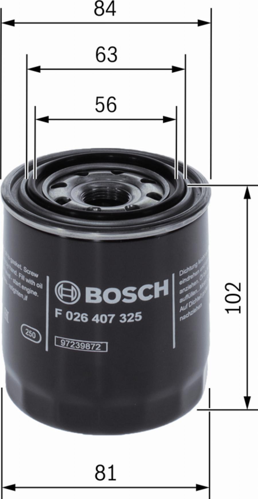 BOSCH F 026 407 325 - Filtro olio autozon.pro