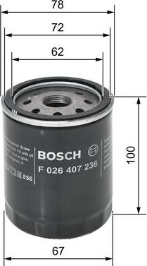 BOSCH F 026 407 236 - Filtro olio autozon.pro