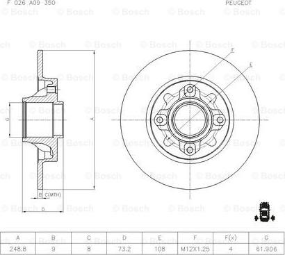 BOSCH F 026 A09 350 - Discofreno autozon.pro