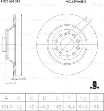 BOSCH F 026 A09 386 - Discofreno autozon.pro