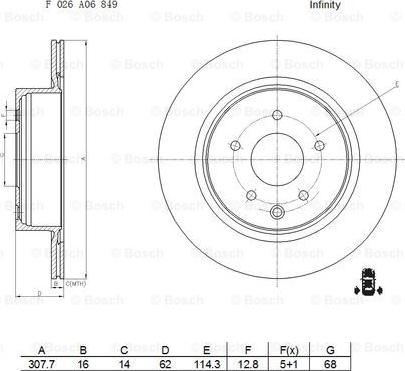 BOSCH F 026 A06 849 - Discofreno autozon.pro