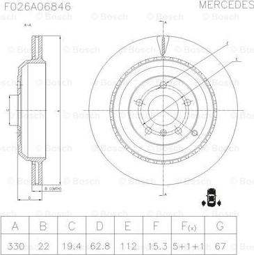 BOSCH F 026 A06 846 - Discofreno autozon.pro