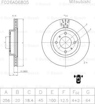 BOSCH F 026 A06 805 - Discofreno autozon.pro