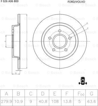 BOSCH F 026 A06 800 - Discofreno autozon.pro