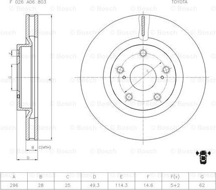 BOSCH F 026 A06 803 - Discofreno autozon.pro