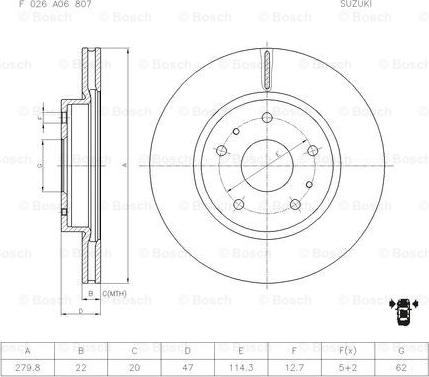 BOSCH F 026 A06 807 - Discofreno autozon.pro