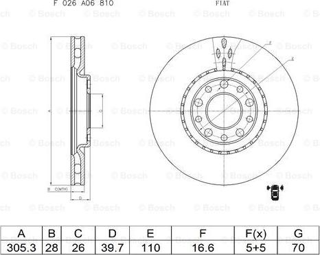 BOSCH F 026 A06 810 - Discofreno autozon.pro