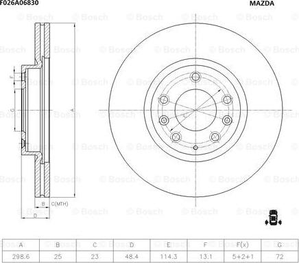 BOSCH F 026 A06 830 - Discofreno autozon.pro