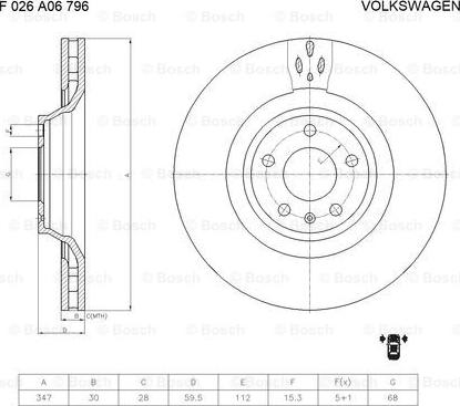 BOSCH F 026 A06 796 - Discofreno autozon.pro