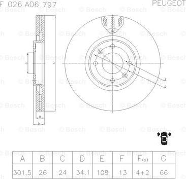 BOSCH F 026 A06 797 - Discofreno autozon.pro