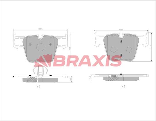 Braxis AA0490 - Kit pastiglie freno, Freno a disco autozon.pro