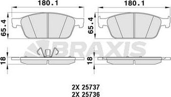 Braxis AA0444 - Kit pastiglie freno, Freno a disco autozon.pro