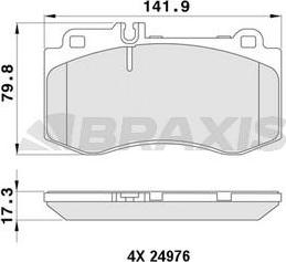 Braxis AA0440 - Kit pastiglie freno, Freno a disco autozon.pro