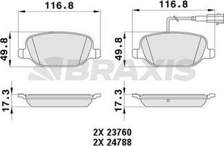 Braxis AA0455 - Kit pastiglie freno, Freno a disco autozon.pro