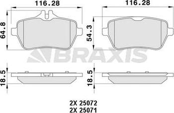 Braxis AA0453 - Kit pastiglie freno, Freno a disco autozon.pro