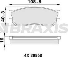 Braxis AA0462 - Kit pastiglie freno, Freno a disco autozon.pro