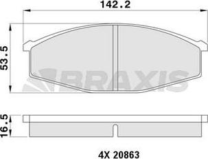 Braxis AA0400 - Kit pastiglie freno, Freno a disco autozon.pro