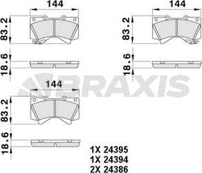 Braxis AA0484 - Kit pastiglie freno, Freno a disco autozon.pro