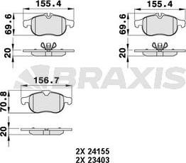 Braxis AA0487 - Kit pastiglie freno, Freno a disco autozon.pro