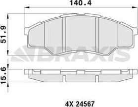 Braxis AA0436 - Kit pastiglie freno, Freno a disco autozon.pro