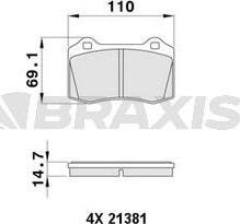 Braxis AA0479 - Kit pastiglie freno, Freno a disco autozon.pro