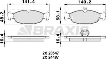 Braxis AA0470 - Kit pastiglie freno, Freno a disco autozon.pro