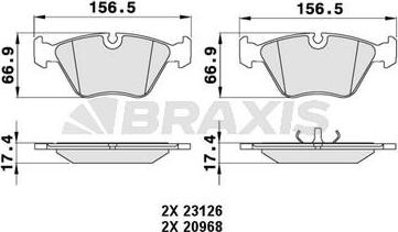 Braxis AA0472 - Kit pastiglie freno, Freno a disco autozon.pro