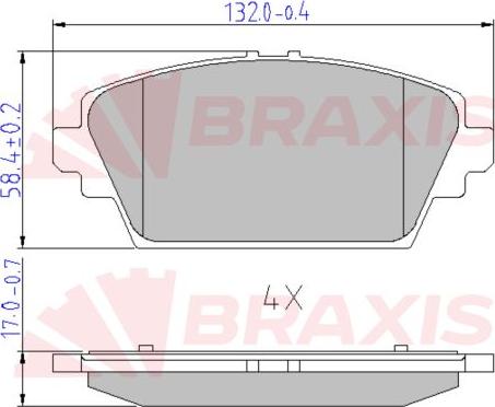 Braxis AA0644 - Kit pastiglie freno, Freno a disco autozon.pro