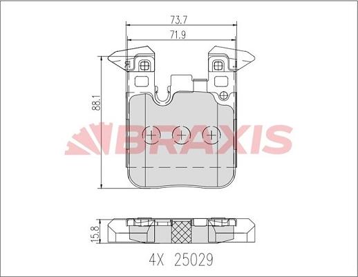 Braxis AA0657 - Kit pastiglie freno, Freno a disco autozon.pro