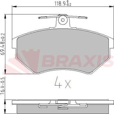 Braxis AA0607 - Kit pastiglie freno, Freno a disco autozon.pro