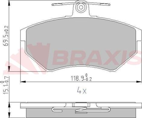 Braxis AA0616 - Kit pastiglie freno, Freno a disco autozon.pro