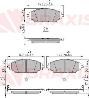 Braxis AA0680 - Kit pastiglie freno, Freno a disco autozon.pro