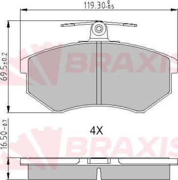 Braxis AA0634 - Kit pastiglie freno, Freno a disco autozon.pro