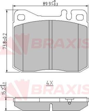 Braxis AA0635 - Kit pastiglie freno, Freno a disco autozon.pro